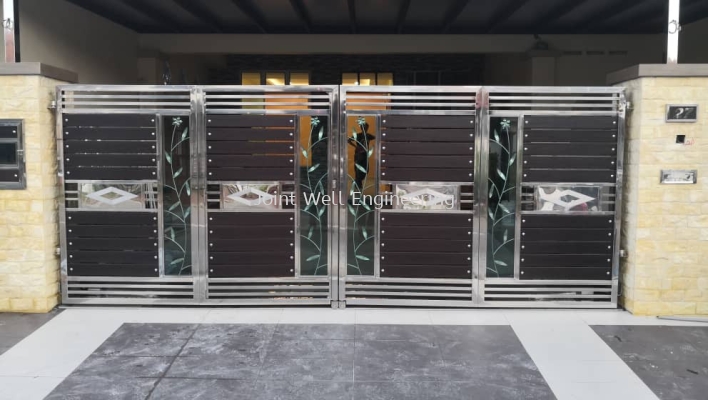 Folding Gate Stainless Steel Main Gate Johor Bahru Jb Johor Installation Supplier Supplies Supply Joint Well Engineering