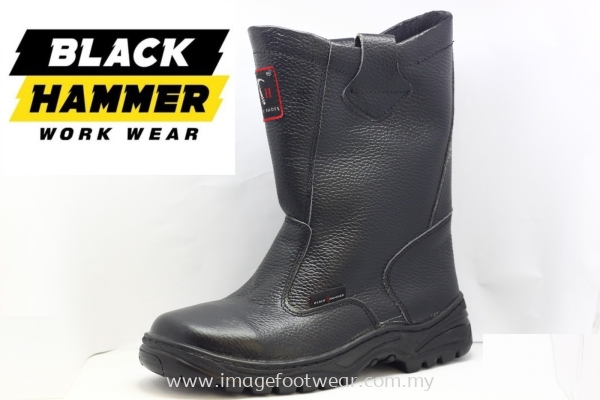 BLACK HAMMER High Cut Men Safety Shoes BH2334 -BLACK Colour