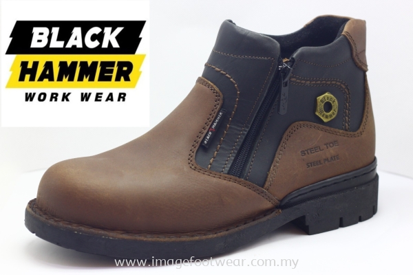 BLACK HAMMER Low Cut Zip On Men Safety Shoes BH4701 -BLACK Colour