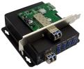 PCI-E Card To 4 port Remote USB 3.0 Over Fiber Extender | Converter 每 Kit USB Over Fiber Extenders Video Audio Transmission Equipment AD-Net