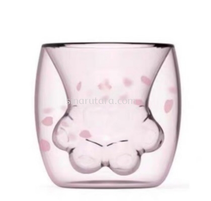 HD02 Cat Clew Double Glass Cup