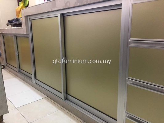 kitchen cabinet sliding door with composite panel ( gold) 