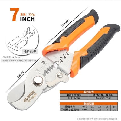 7" / 170mm Multi-function Electrician Pliers ID31945 