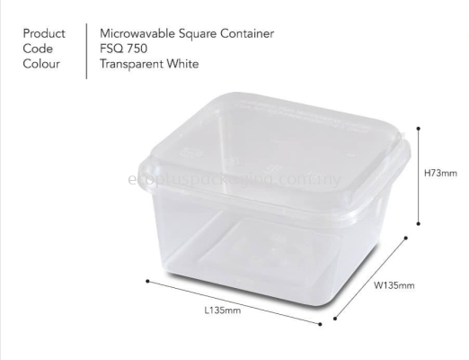 SQ750 Square Container with Lid