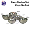 Double Layer Stainless Steel Rice Bowl Bowls Food Storage