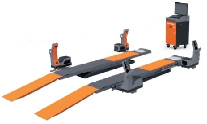 LAUNCH TOUCHLESS ALIGNER X-931 with LAUNCH TLT 840WAF ULTRA THIN BIG SCISSOR LIFT