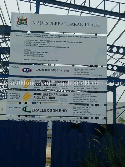 Construction Project signboard at jalan kapar klang