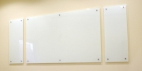 Tempered glass writing board 3 pcs on wall Tempered glass writing board Writing board Office Renovation