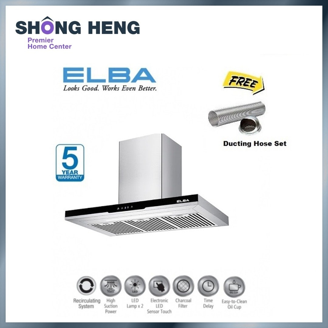 ELBA EH-J9031ST(SS) HEAT SELF CLEANING DESIGNER HOOD