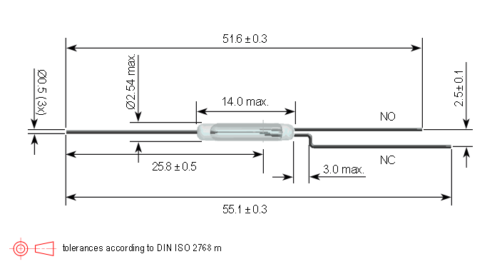 Standex KSK-1C90F Series Reed Switch