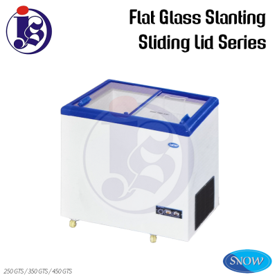 SNOW Flat Glass Slanting Sliding Lid Chest Freezer