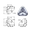 CP-3WC40X40-8 3 WAY CONNECTOR ACCESSORIES