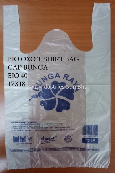 BIO OXO T-SHIRT PLASTIC BAG - CAP BUNGA BIO 40 (17X18)