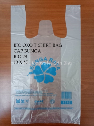 BIO OXO T-SHIRT PLASTIC BAG - CAP BUNGA BIO 28 (13X15)