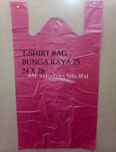 T-SHIRT PLASTIC BAG BUNGA RAYA 75 (24X28)