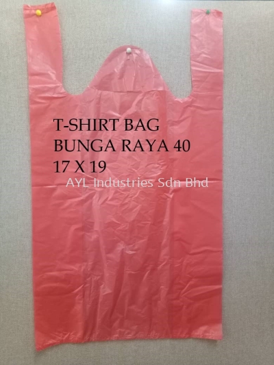 T-SHIRT PLASTIC BAG BUNGA RAYA 40 (17X19)