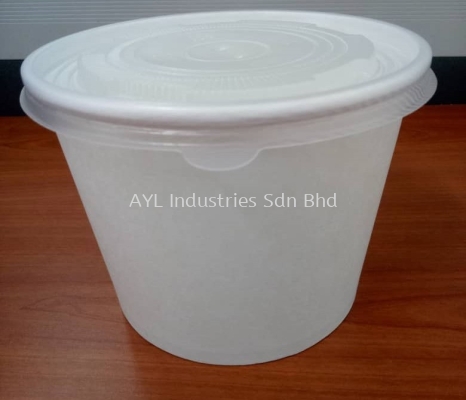 OKID PAPER BOWL (PAB 1000) (139X139X10.5MM) & PP LIDS 8511)