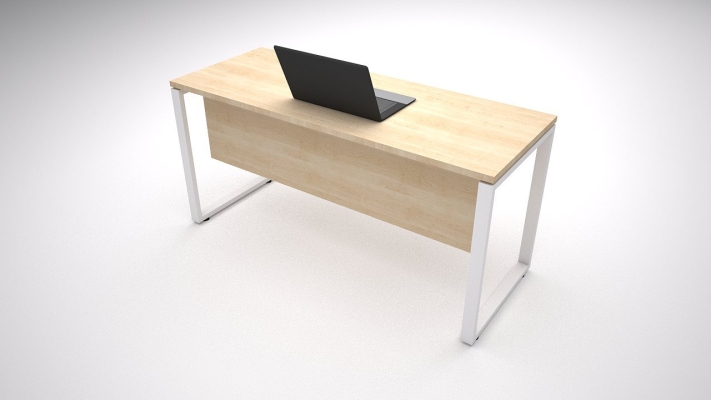 RECTANGULAR TABLE WITH SQUARE METAL LEG