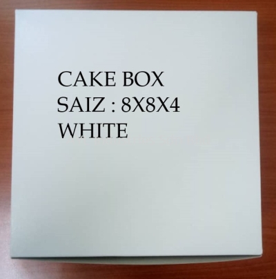 PAPER CAKE BOX- WHITE (8X8X4)