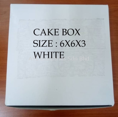 PAPER CAKE BOX- WHITE (6X6X3)