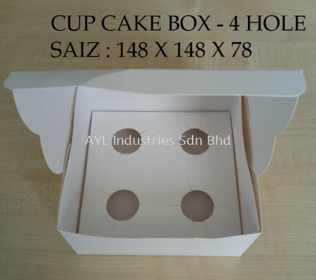 CUP CAKE BOX - 4 HOLE (148X148X78)