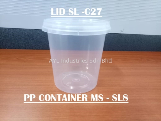 MS PP CONTAINER ROUND (MS-SL8) (LID SL-C27) (7X7X75)