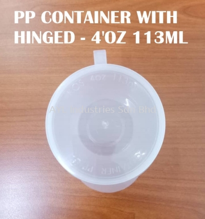 PP CONTAINER WITH HINGED (4'OZ) (113ML)