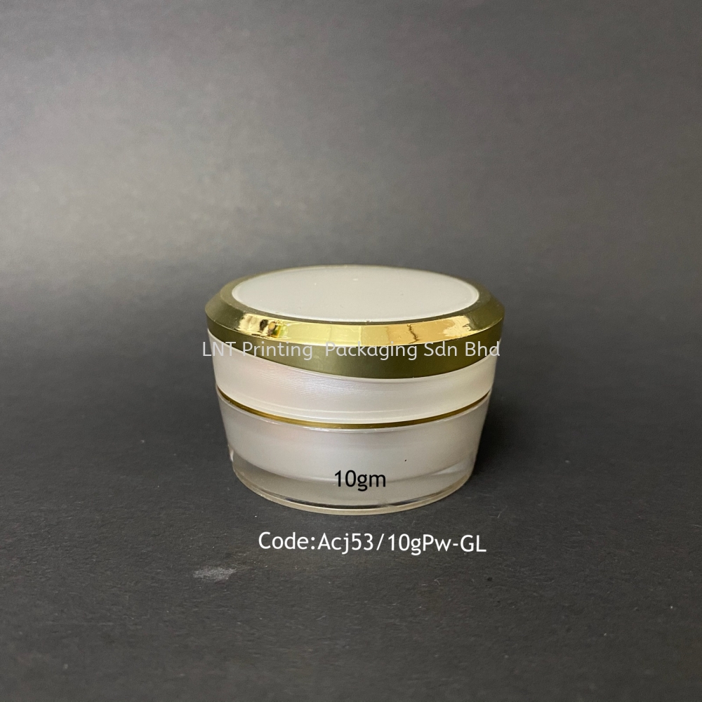 10g Pearl White Acrylic Jar With Gold Line Acrylic Jar ...