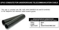 UPVC Conduits For Underground Telecommunication Cable PVC PRODUCT