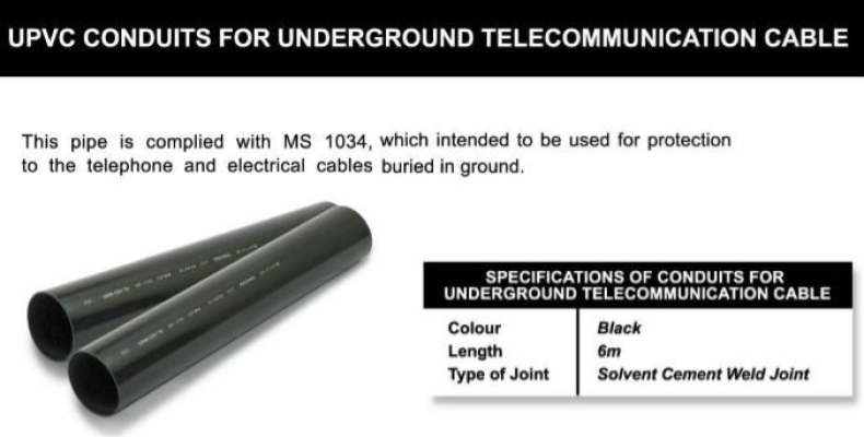 UPVC Conduits For Underground Telecommunication Cable