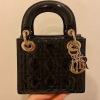 (SOLD) Lady Dior Mini Black Patent Leather GHW Christian Dior