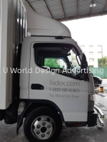 FedEx Ship Center Cutting sticker on Lorry box truck at Bukit Jelutong, Shah Alam, Selangor