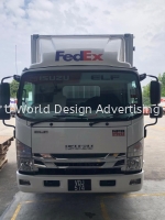 FedEx Ship Center Cutting sticker on Lorry box truck at Bukit Jelutong, Shah Alam, Selangor