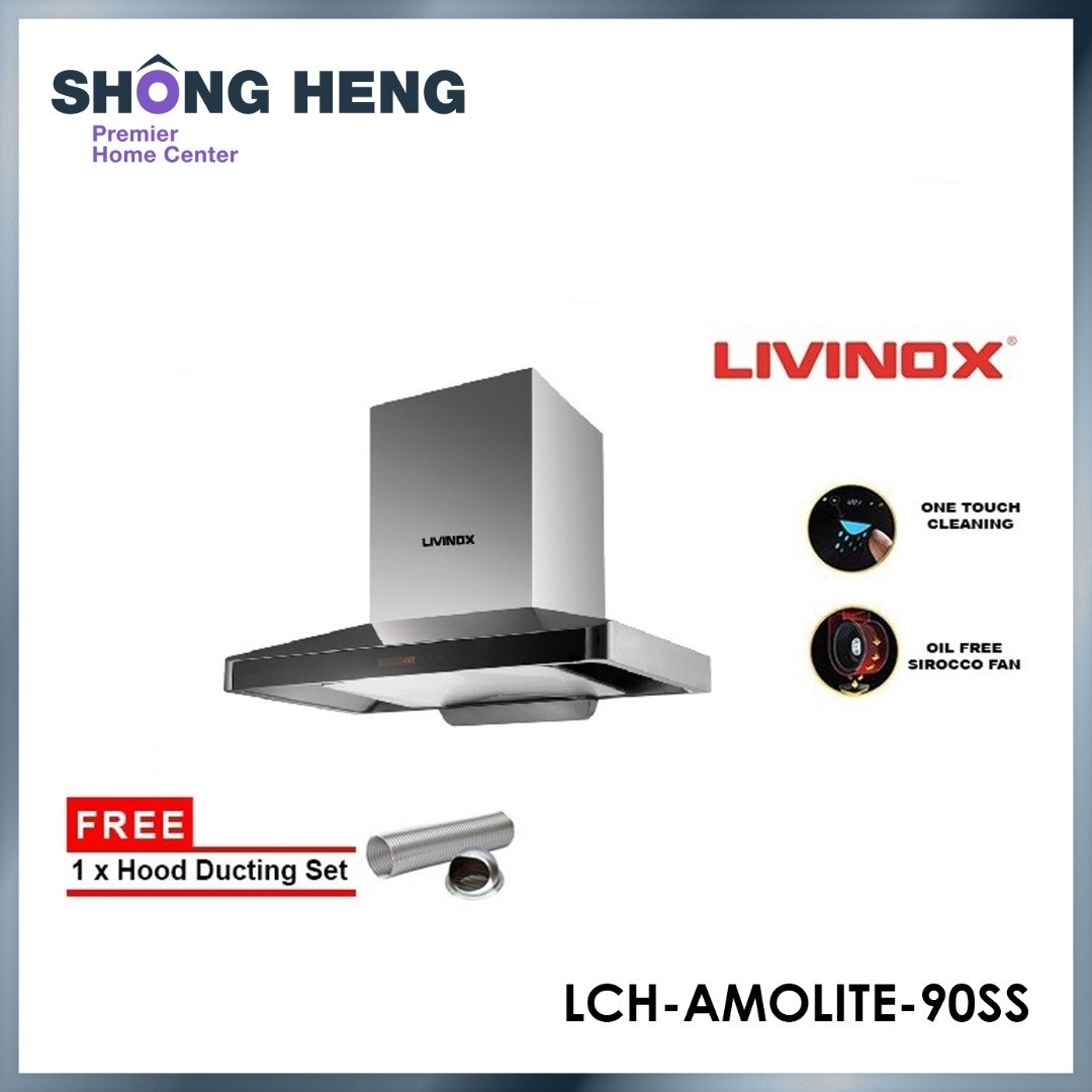 LIVINOX Stainless Steel & Tempered Glass Finishing Hood (LCH-AMOLITE-90SS)