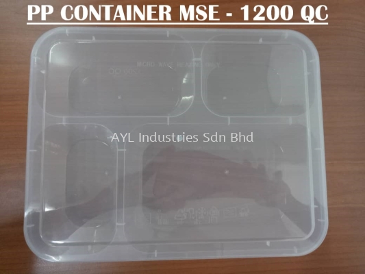 MSE PP 4 COMPARTMENT CONTAINER (MSE-1200 QC) (226X176X43)