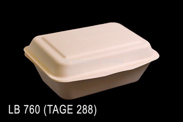 TAGE BAGASSE LUNCH BOX (LB 760) (TAGE 288) (182X137X70) (50 PCS X 6=300 PCS)