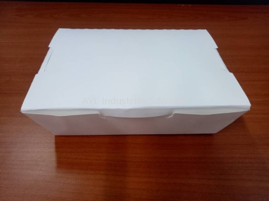 PAPER LUNCH BOX SAIZ M (WHITE COLOR) (175X125X4)