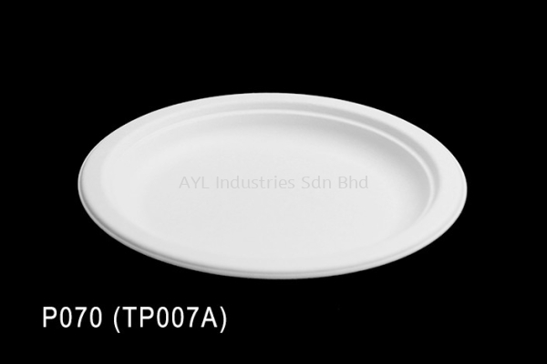 TAGE BAGASSE ROUND PLATE (P070) (TP 007A) (7'' INCH) (180X17)(50 PCS X 6 =300 PCS)