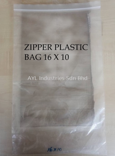 ZIPPER PLASTIC BAG 16X10