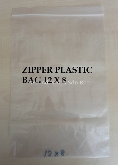 ZIPPER PLASTIC BAG 12X8