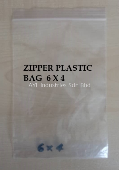 ZIPPER PLASTIC BAG 6X4