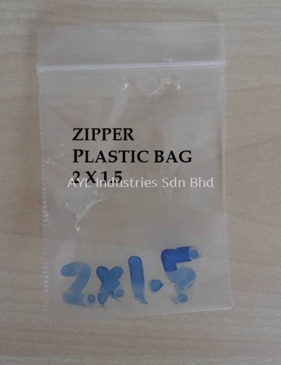 ZIPPER PLASTIC BAG 2X1.5