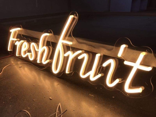 LED neon light signage with clear acrylic sheet