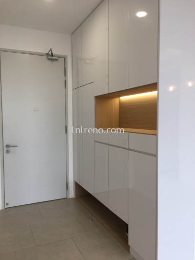 Renovation & Carpentry work in Condominium Geo Bukit Rimau Shah Alam Selangor Malaysia #tvcabinet #tvconsole #plywood #melamine #veneer #spraypaint #laminate #wardrobe #kitchencabinet #studyroom #storagecabinet #shoecabinet #table #island #bench #displaycabinet #featurewall #flutedpanel