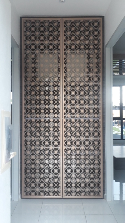 Door frame-laser cut pattern with 2K painting