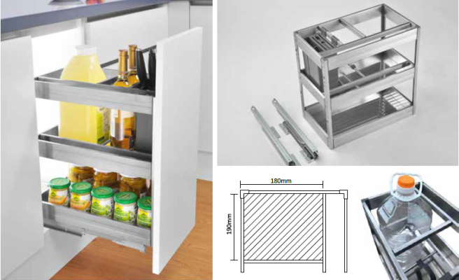 300MM 3 TIER MULTI-FUNCTION PULL OUT BASKET