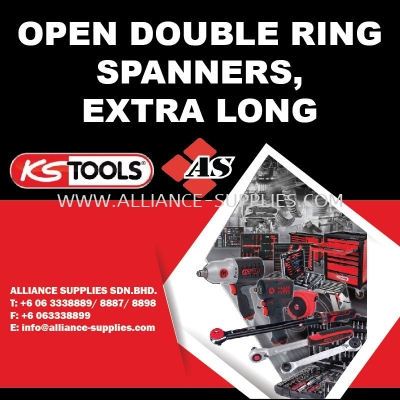 KS TOOLS Open Double Ring Spanners, Extra Long