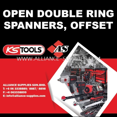 KS TOOLS Open Double Ring Spanners, Offset