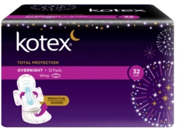 Kotex overnight Total Protection Wing 32cm 12pads