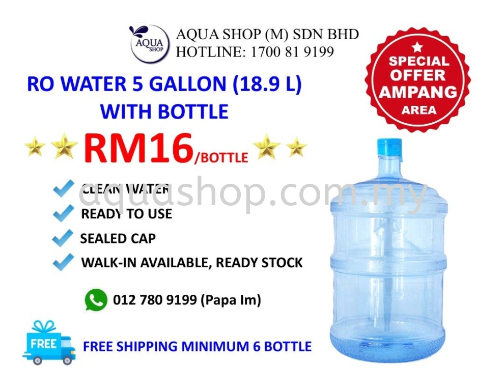 RO Water 5 Gallon (18.9Litre)